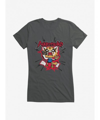 Aggretsuko Screaming Lyrics Girls T-Shirt $7.57 T-Shirts