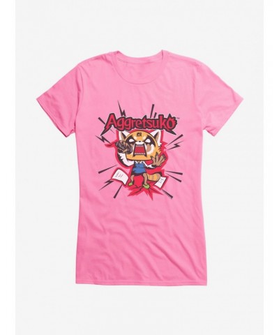 Aggretsuko Screaming Lyrics Girls T-Shirt $7.57 T-Shirts