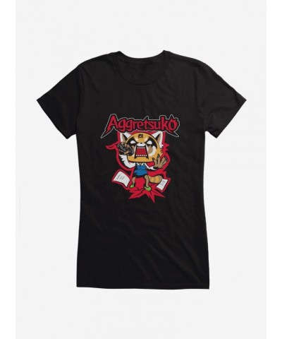 Aggretsuko Screaming Lyrics Girls T-Shirt $7.57 T-Shirts