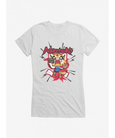 Aggretsuko Screaming Lyrics Girls T-Shirt $7.57 T-Shirts