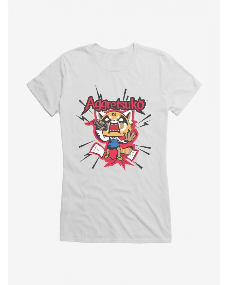 Aggretsuko Screaming Lyrics Girls T-Shirt $7.57 T-Shirts