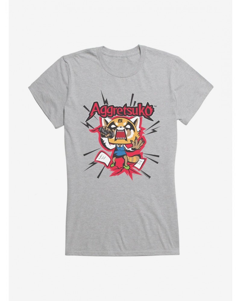 Aggretsuko Screaming Lyrics Girls T-Shirt $7.57 T-Shirts