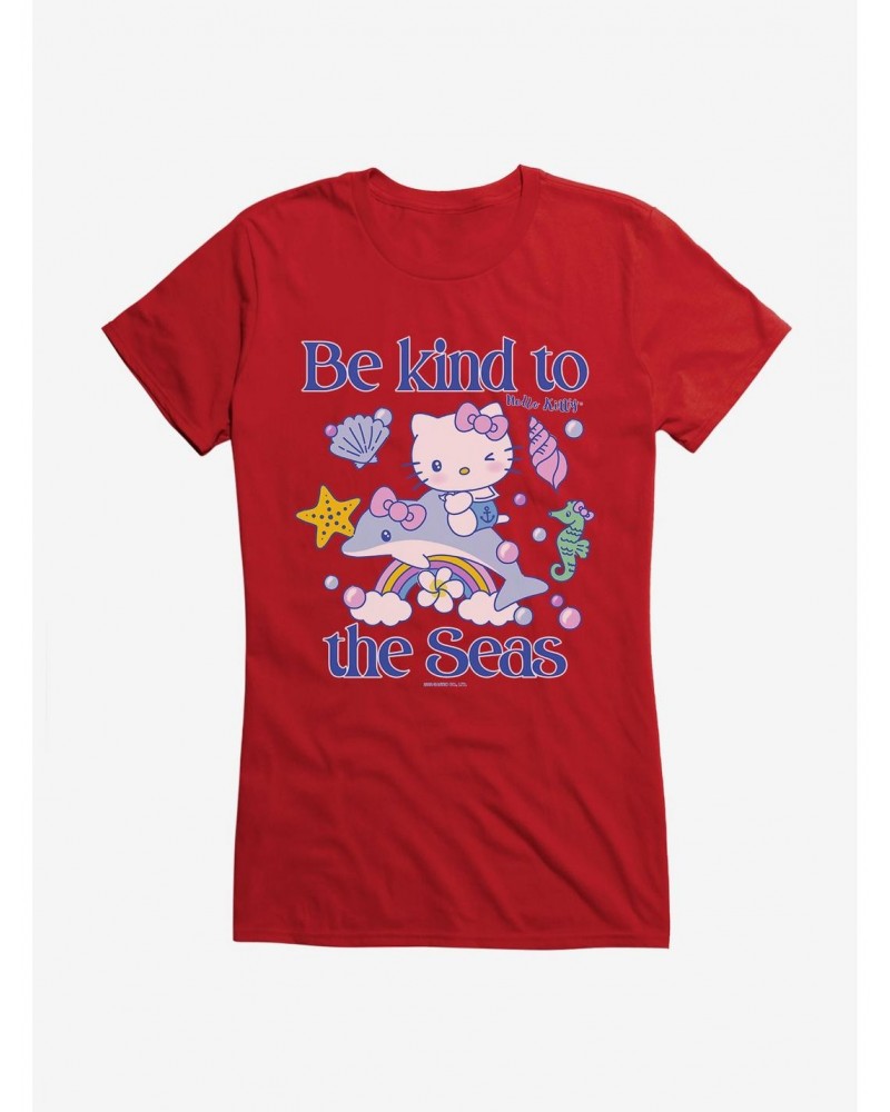 Hello Kitty Be Kind To The Seas Girls T-Shirt $7.57 T-Shirts