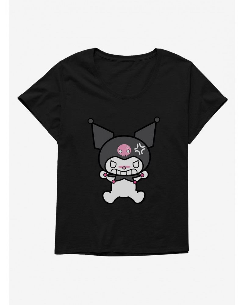 Kuromi Angry Grin Girls T-Shirt Plus Size $10.64 T-Shirts