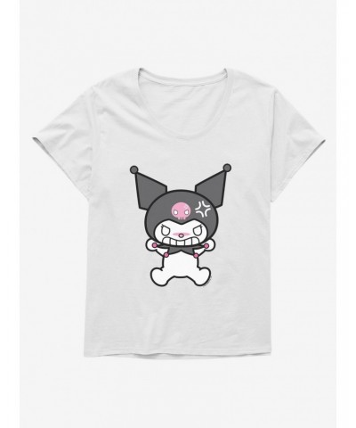 Kuromi Angry Grin Girls T-Shirt Plus Size $10.64 T-Shirts