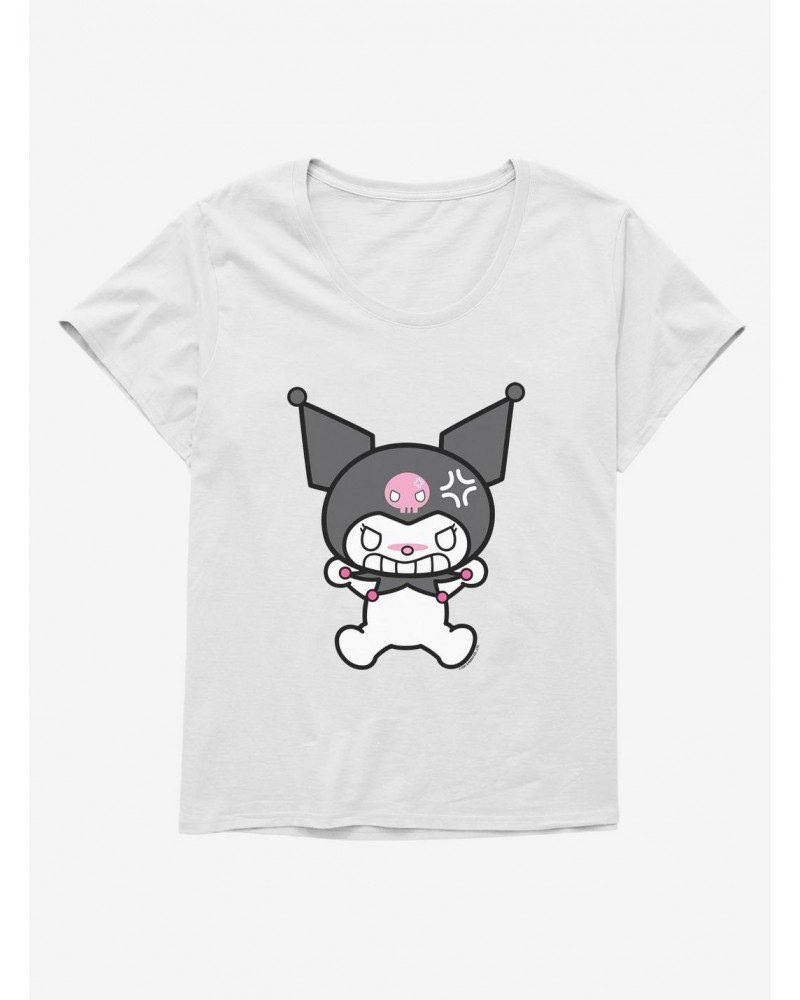 Kuromi Angry Grin Girls T-Shirt Plus Size $10.64 T-Shirts