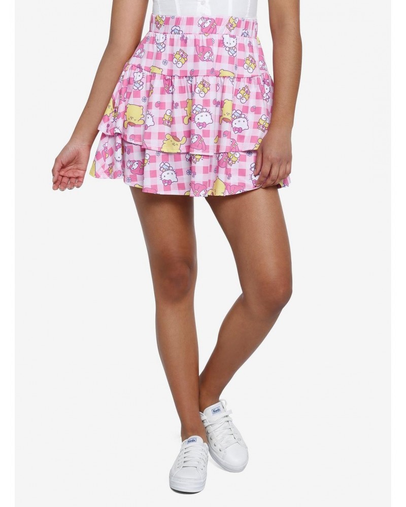 Hello Kitty And Friends Checkered Tiered Mini Skirt $11.17 Skirts