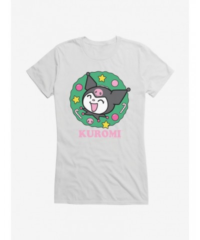 Kuromi Christmas Wreath Girls T-Shirt $7.17 T-Shirts
