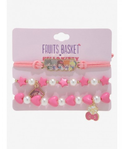 Fruits Basket X Hello Kitty And Friends Pink Bracelet Set $5.83 Bracelet Set