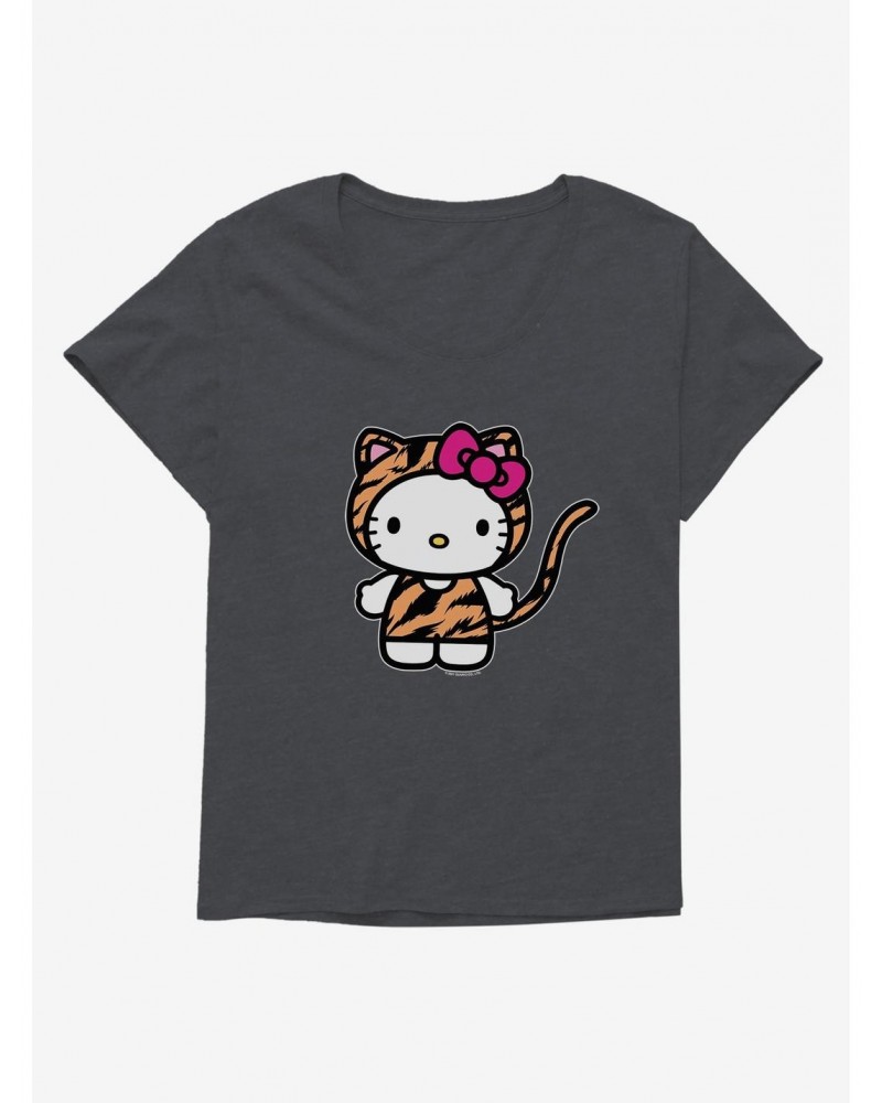 Hello Kitty Jungle Paradise Tiger Costume Girls T-Shirt Plus Size $8.32 T-Shirts