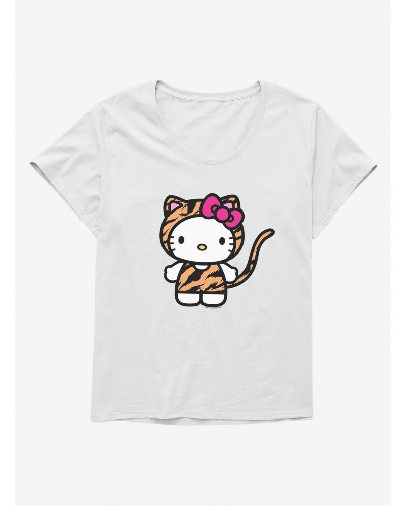 Hello Kitty Jungle Paradise Tiger Costume Girls T-Shirt Plus Size $8.32 T-Shirts