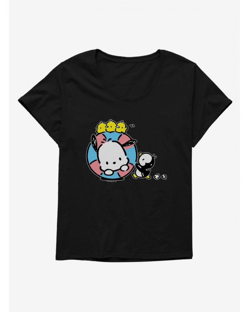 Pochacco Swimming With Friends Girls T-Shirt Plus Size $10.64 T-Shirts