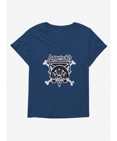 Aggretsuko Metal Crossbones Girls T-Shirt Plus Size $6.94 T-Shirts