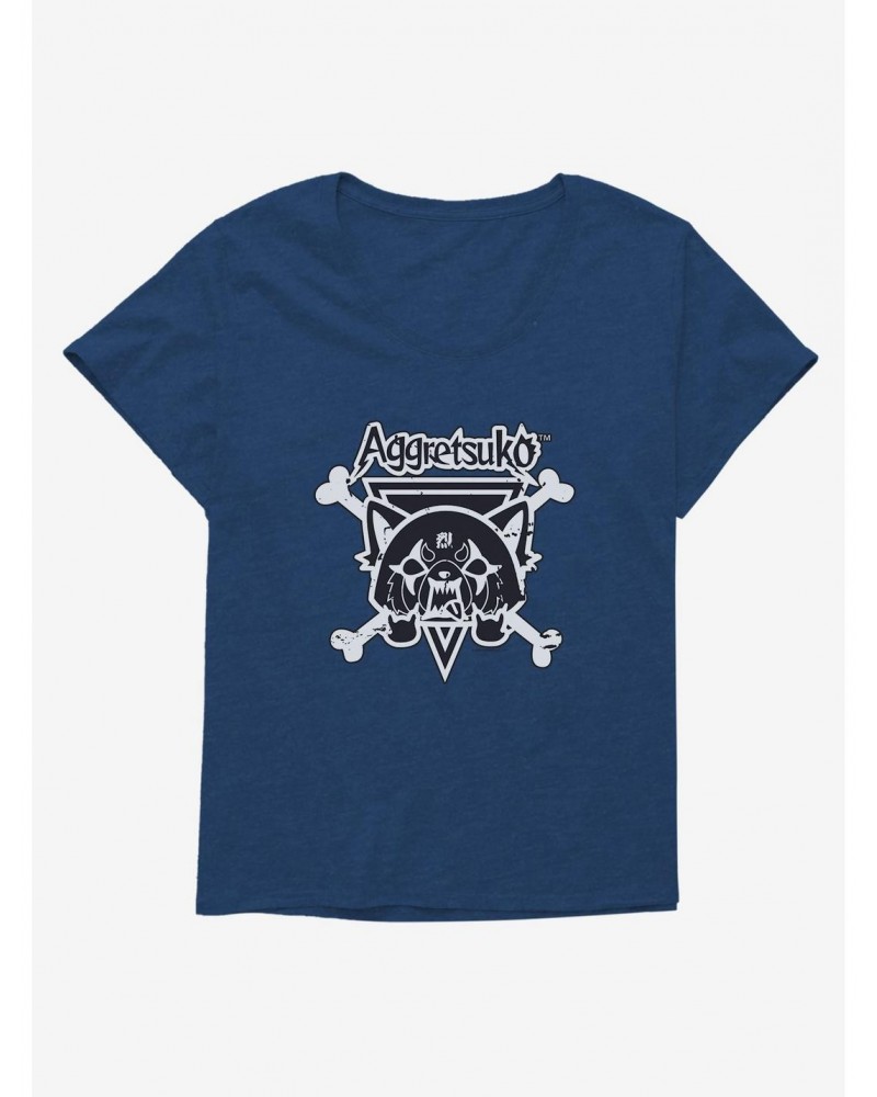 Aggretsuko Metal Crossbones Girls T-Shirt Plus Size $6.94 T-Shirts