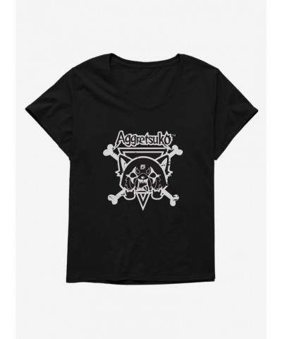 Aggretsuko Metal Crossbones Girls T-Shirt Plus Size $6.94 T-Shirts