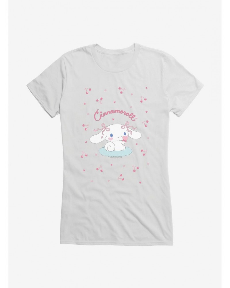 Cinnamoroll Cherry Love Girls T-Shirt $9.76 T-Shirts