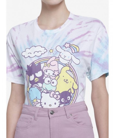 Hello Kitty And Friends Pastel Tie-Dye Boyfriend Fit Girls T-Shirt $10.33 T-Shirts