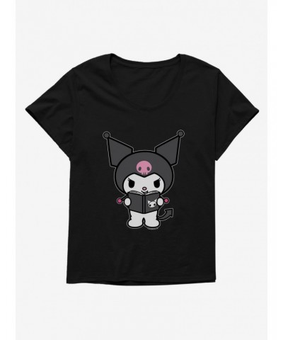 Kuromi Reading Girls T-Shirt Plus Size $9.71 T-Shirts