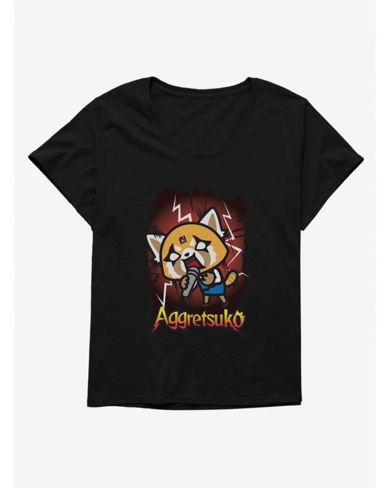 Aggretsuko Metal Rockin' Out Girls T-Shirt Plus Size $11.33 T-Shirts