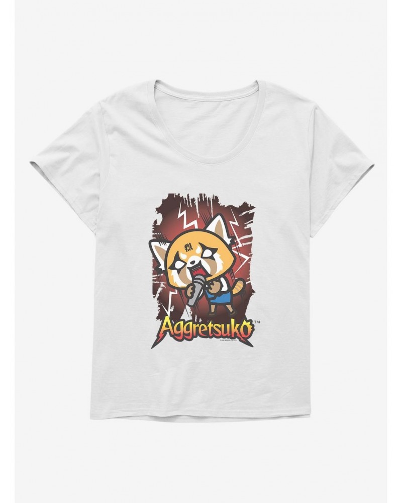 Aggretsuko Metal Rockin' Out Girls T-Shirt Plus Size $11.33 T-Shirts